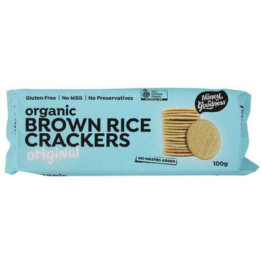 Honest to Goodness Organic Brown Rice Crackers Original 100g