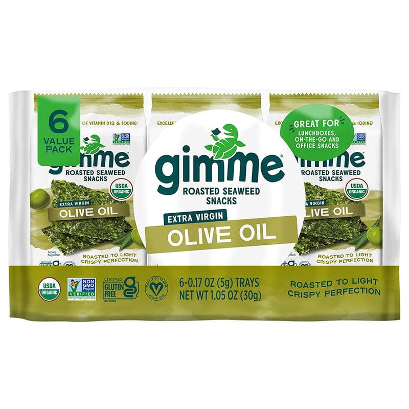 Gimme Roasted Seaweed Snacks Olive Oil Organic 6 x 5g