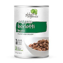 Global Organics Borlotti Beans (can) 400g