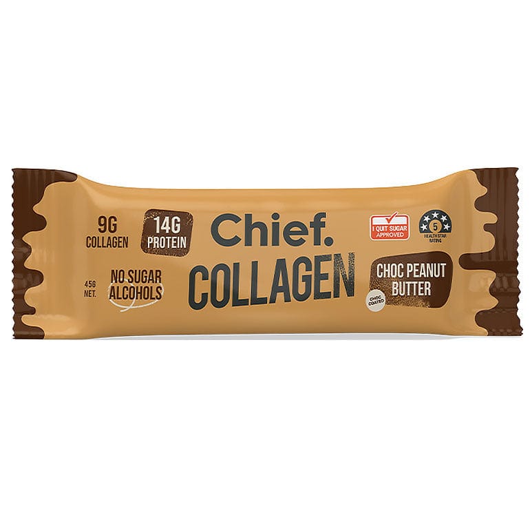 Chief. Collagen Protein Bar Choc Peanut Butter 45g