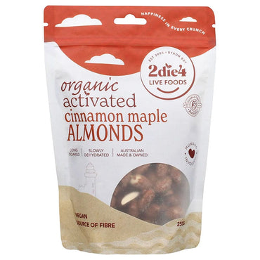 2Die4 Live Foods Cinnamon Maple Almonds Organic Activated 250g