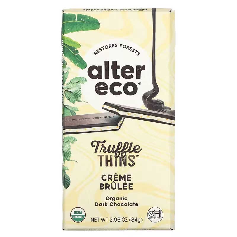 Alter Eco Creme Brulee Dark Truffle Thins Chocolate 84g