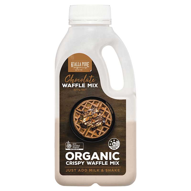 Kialla Crispy Chocolate Waffle Mix Organic 300g