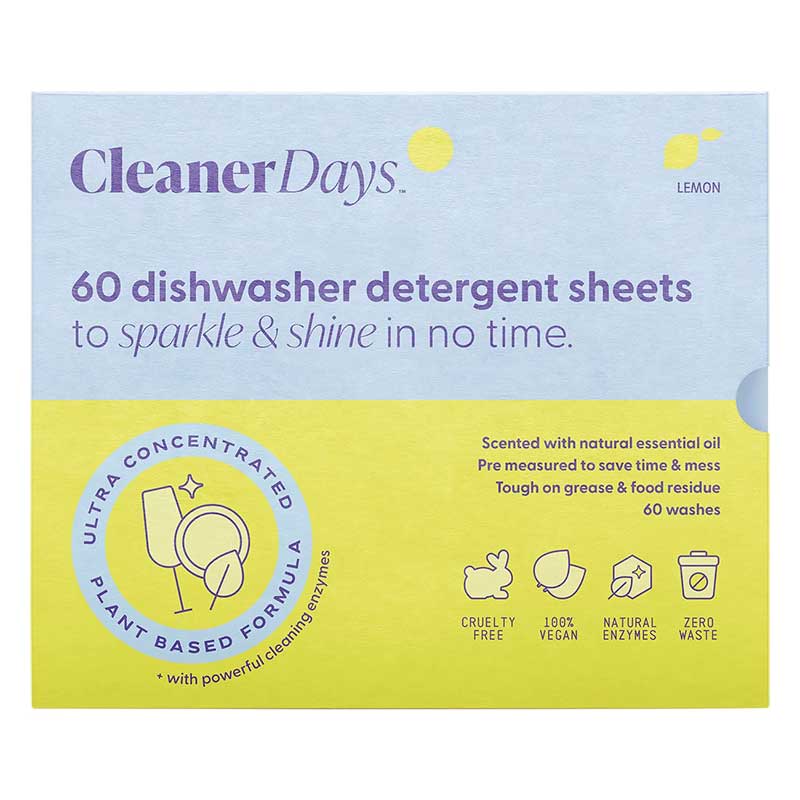 Cleaner Days Dishwasher Detergent Sheets Lemon 60pcs