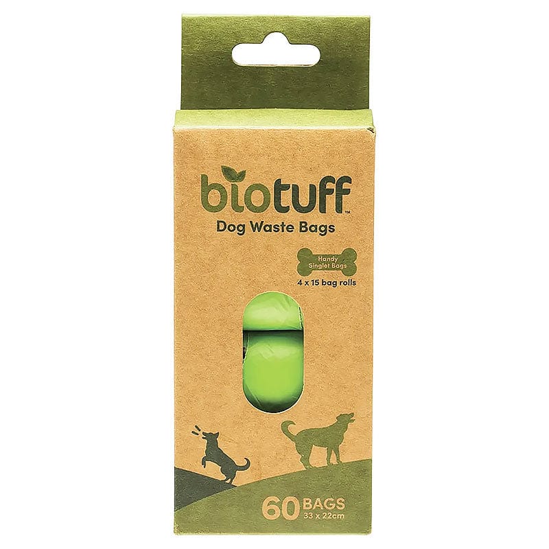 BioTuff Dog Waste Bags - Refill 4 x 15 Bag Rolls 60pk