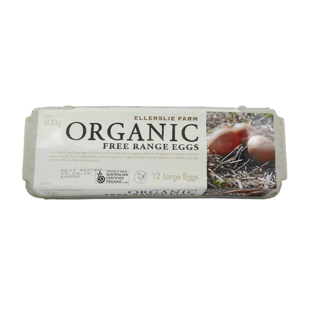 Ellerslie Eggs Organic - Dozen 600g