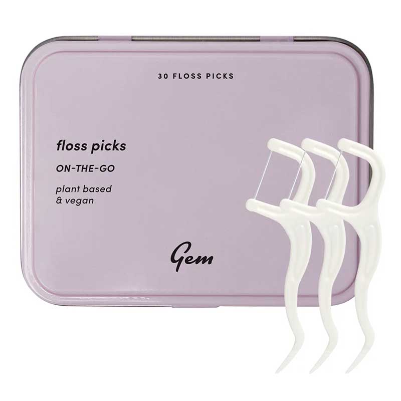 GEM Floss Picks On The Go Tin 30pcs