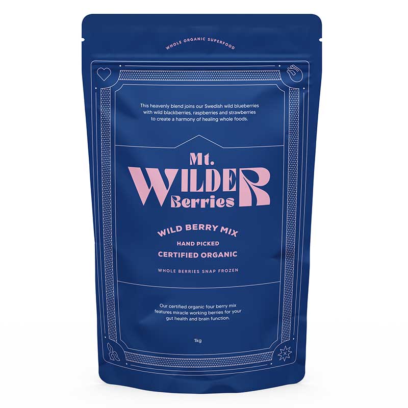 Mt Wilder Berries Frozen Organic Wild Medley 1kg