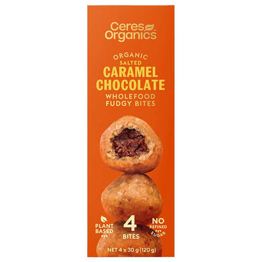 Ceres Organics Fudgy Bites Salted Caramel Chocolate 4x30g