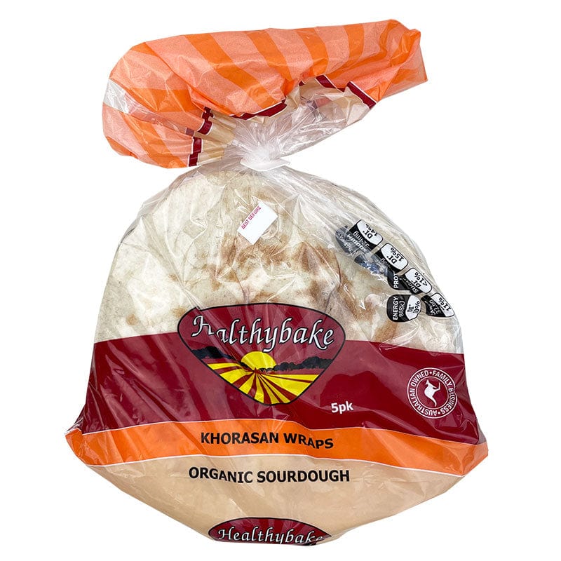 Healthybake Khorasan Wraps Organic 5 pack