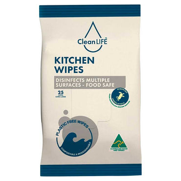 Cleanlife Kitchen Wipes - Antibacterial  25pk