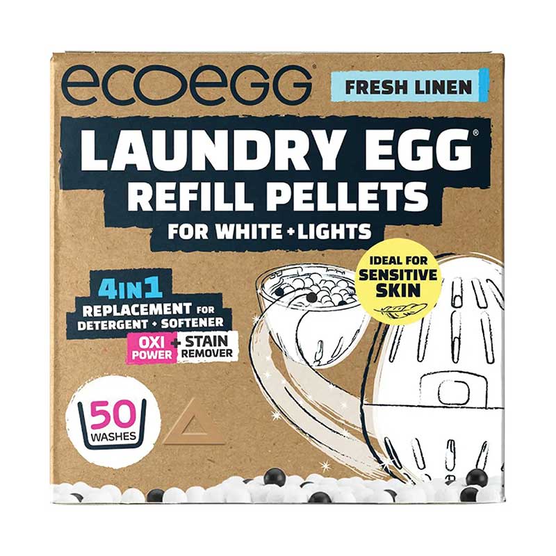 Ecoegg Laundry Egg Refill Pellets Fresh Linen White + Light 50 Washes