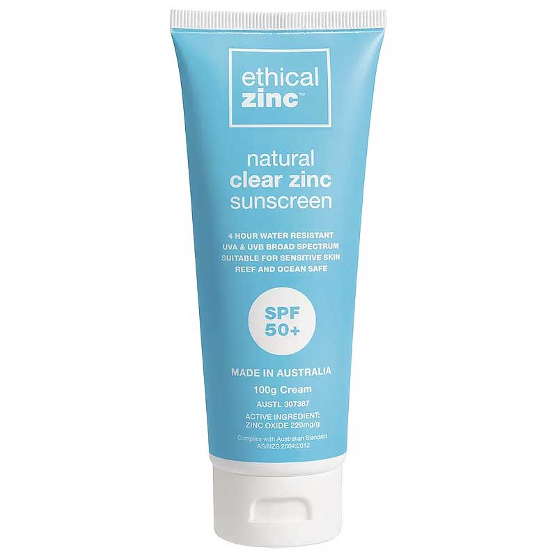 Ethical Zinc Natural Clear Zinc Sunscreen SPF 50+ 100g