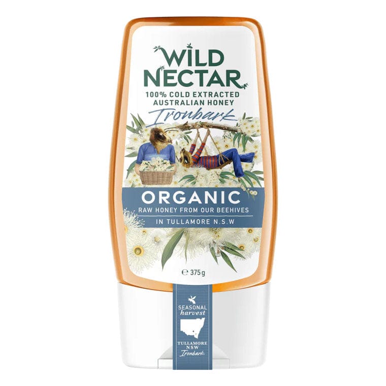 Wild Nectar Organic Australian Honey Ironbark Squeeze 375g