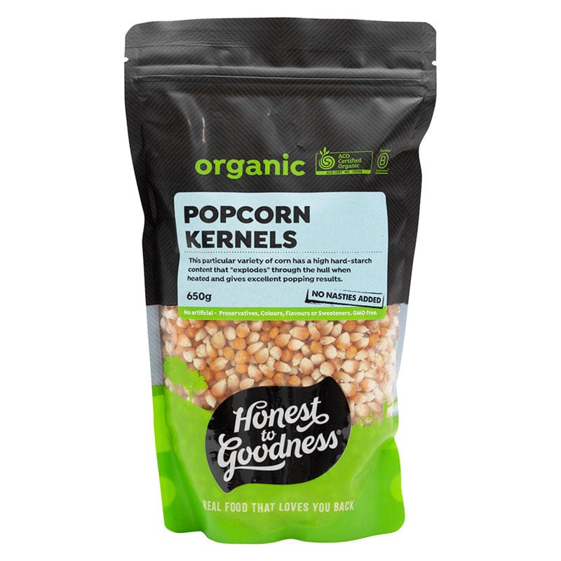 Honest To Goodness Organic Popcorn Kernels Popping Corn 650g