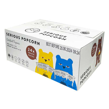 Serious  Popcorn Snack Packs Sea Salt and Sweet Salty 24 x 12g