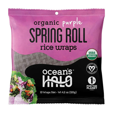 Ocean's Halo Purple Spring Roll Rice Wraps Organic 12 sheets