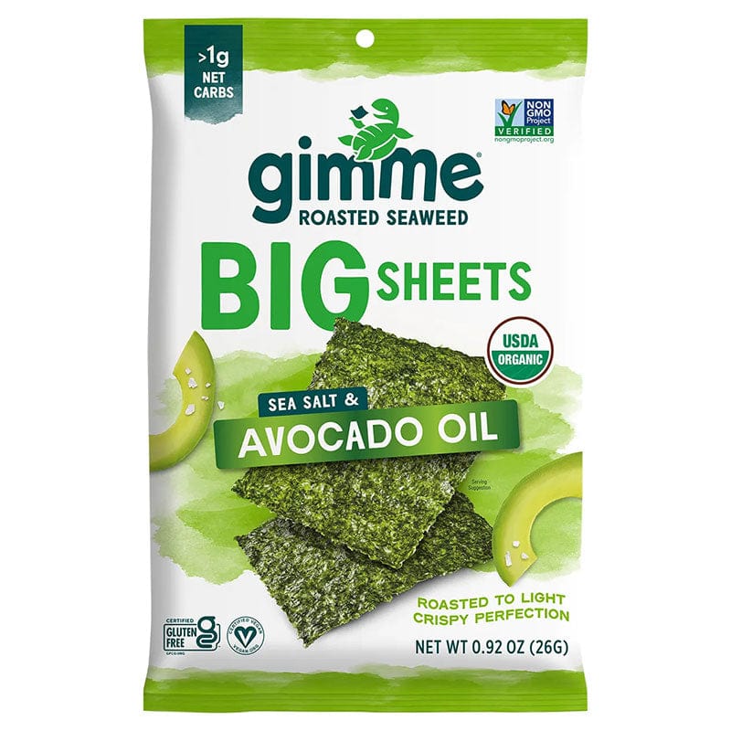 Gimme Roasted Seaweed Big Sheets Sea Salt and Avocado Oil 7 Sheets (26g)