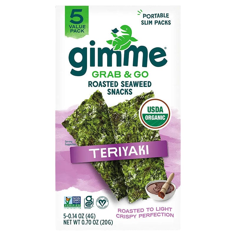 Gimme Roasted Seaweed Snacks Grab and Go Teriyaki 5 x 4g