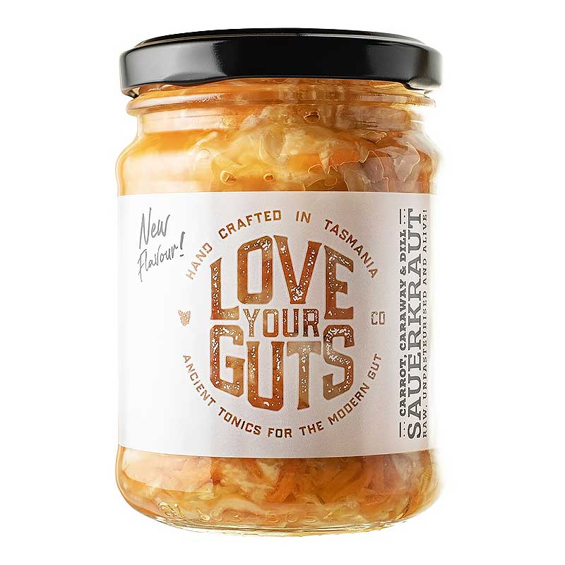 Love Your Guts Co Sauerkraut - Carrot, Caraway and Dill 250g