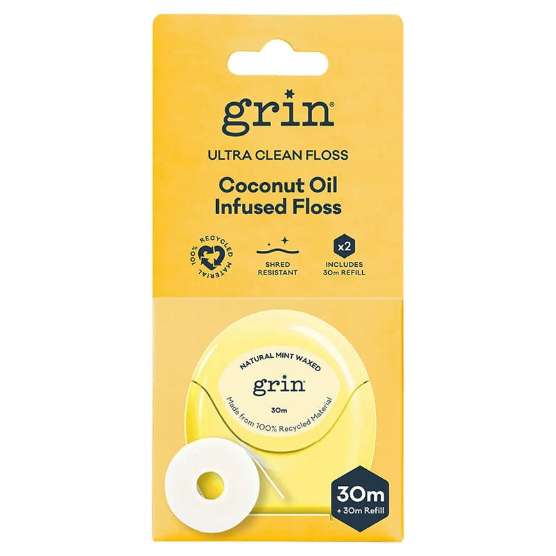 Grin Ultra Clean Floss Coconut Oil Infused 30m + Refill