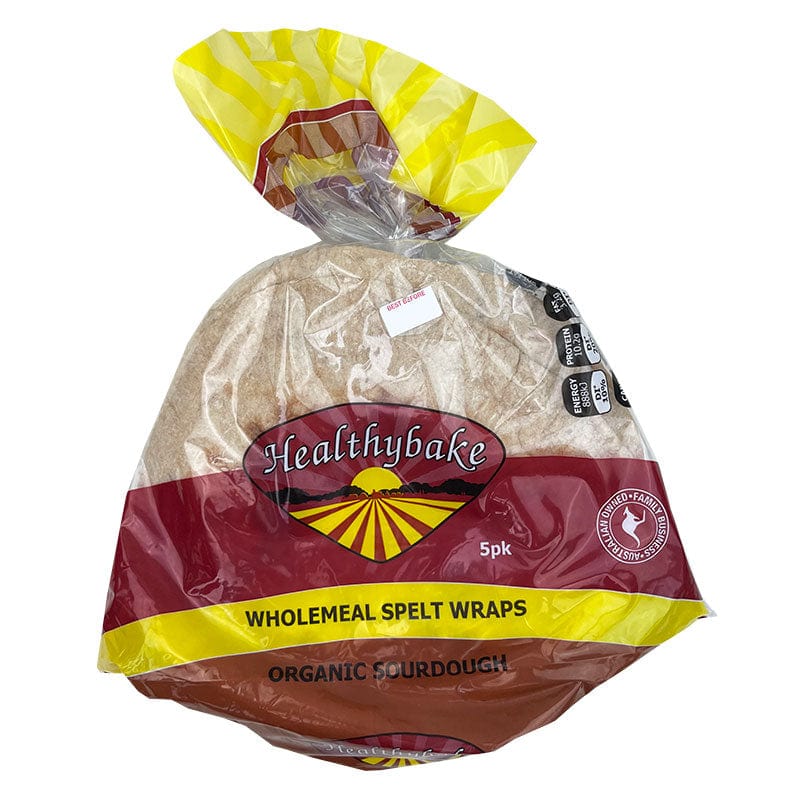 Healthybake Wholemeal Spelt Wraps Organic 5 pack