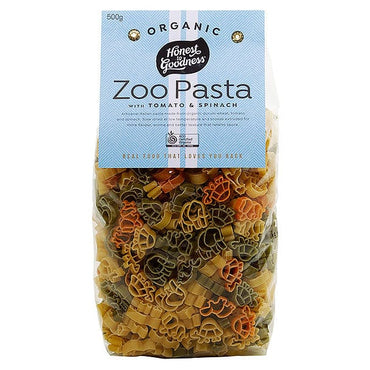 Honest to Goodness Zoo Pasta with Tomato and Spinach Organic 500g