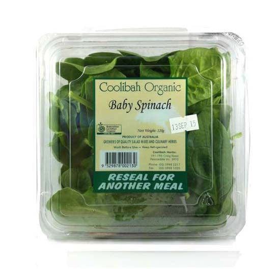 Coolibah Baby English Spinach 120g punnet