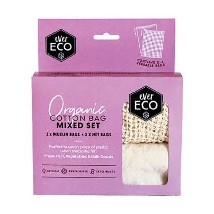 Ever Eco Reusable Produce Bags - Organic Cotton Mixed Set 
 4 bags