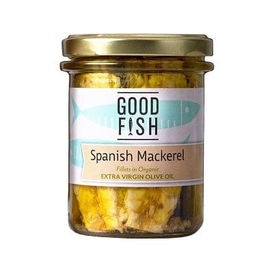 Good Fish Spanish Mackerel in Extra Virgin Organic Olive Oil JAR 195g