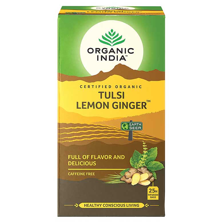 Organic India Tulsi Lemon Ginger Tea Bags 25 bags