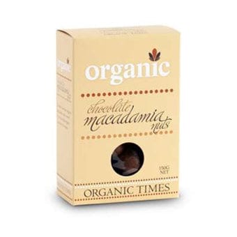 Organic Times Milk Chocolate Coated Macadamias 150g