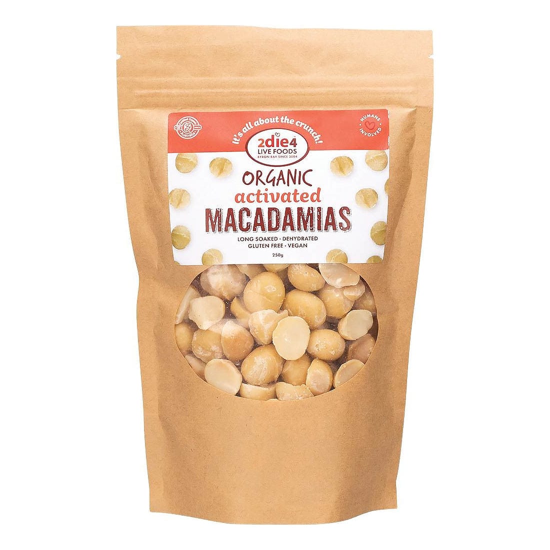 2Die4 Live Foods Organic Activated Macadamias 250g