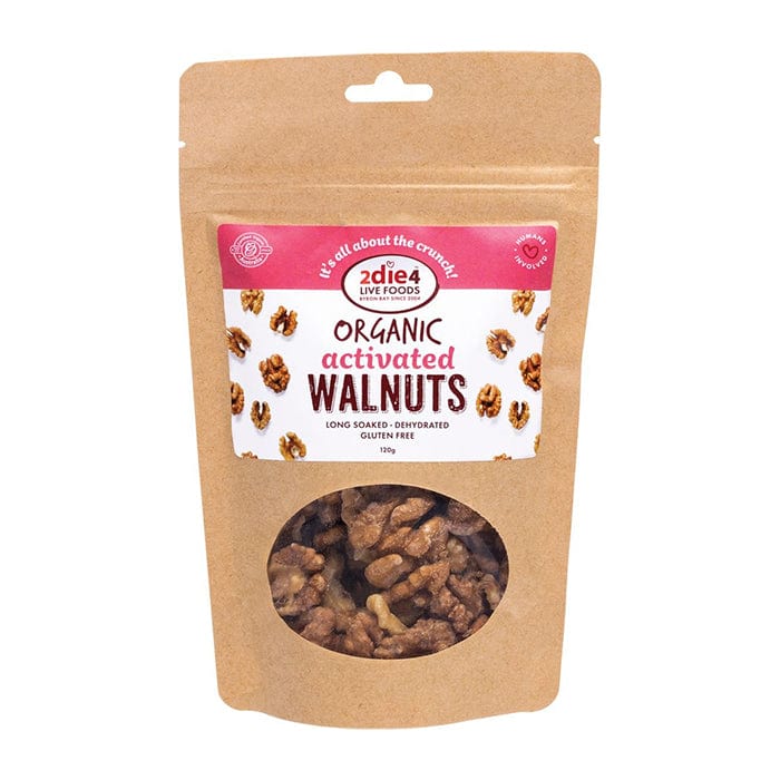 2Die4 Live Foods Organic Walnuts Activated with Fresh Whey 120g