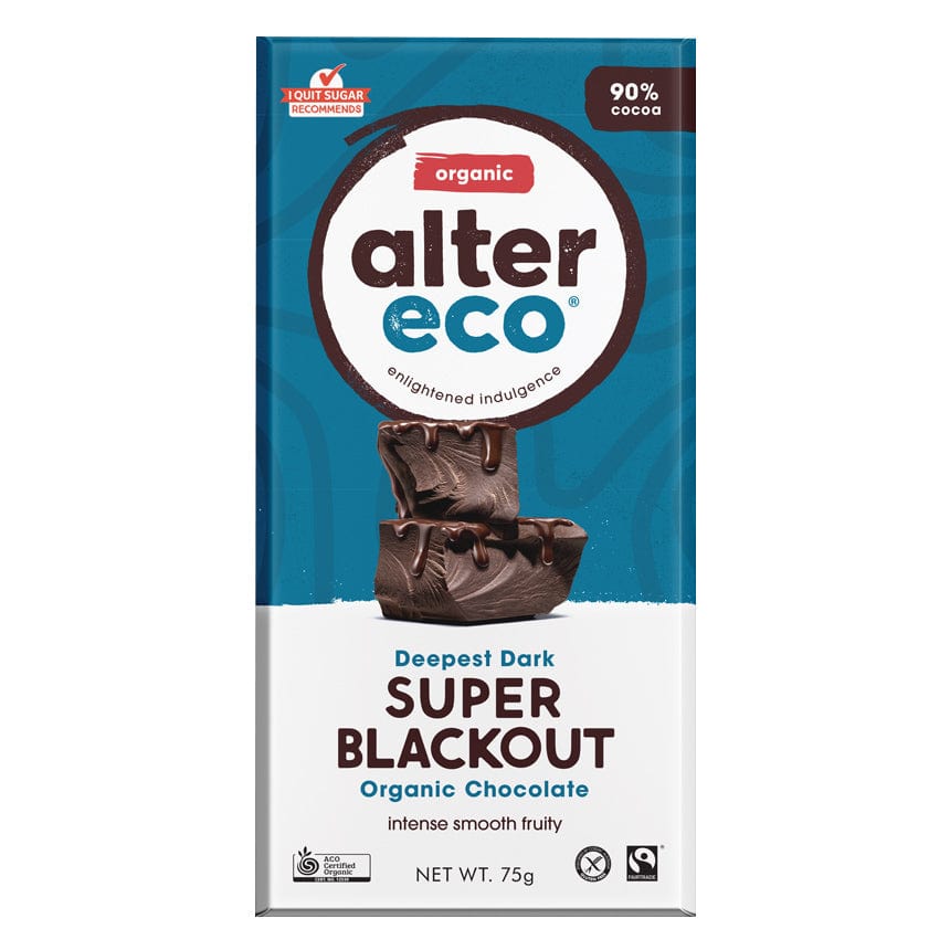Alter Eco Deepest Dark Super Blackout Chocolate 80g