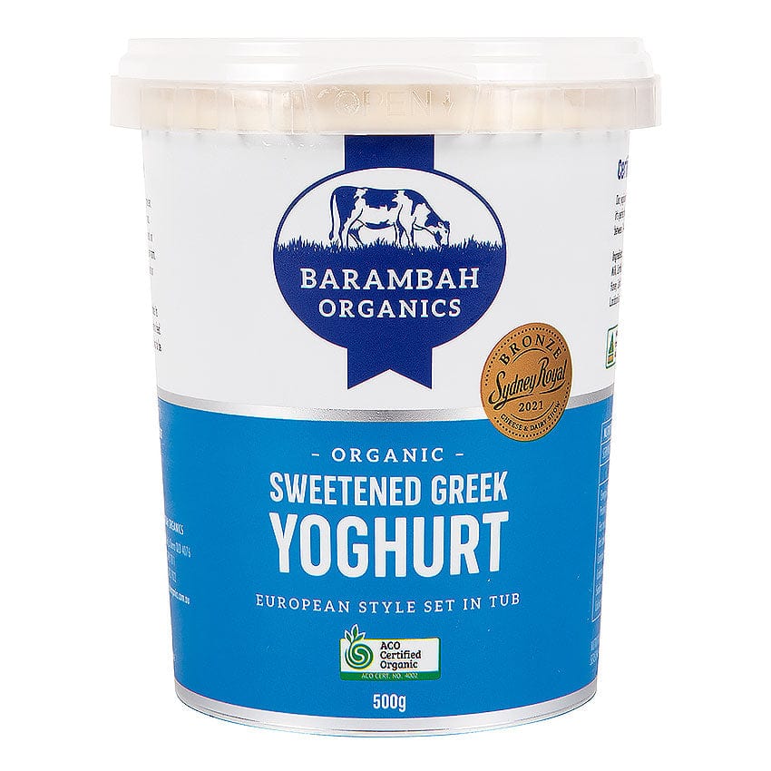 Barambah Organics Greek (sweetened) Yoghurt  500g