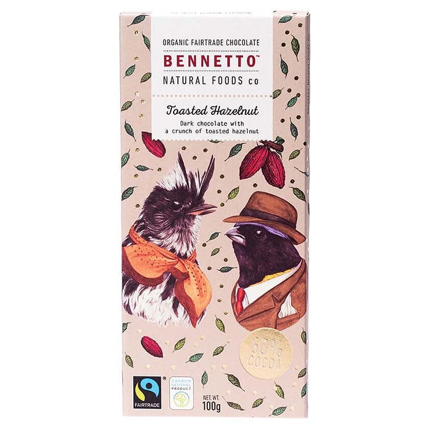 Bennetto Organic Dark Chocolate Toasted Hazelnut 100g