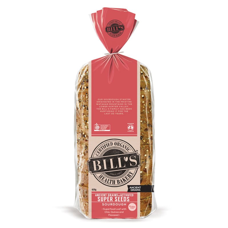 Bill's Organic Bread Sourdough Activated Ancient Grains and Super Seeds 620g