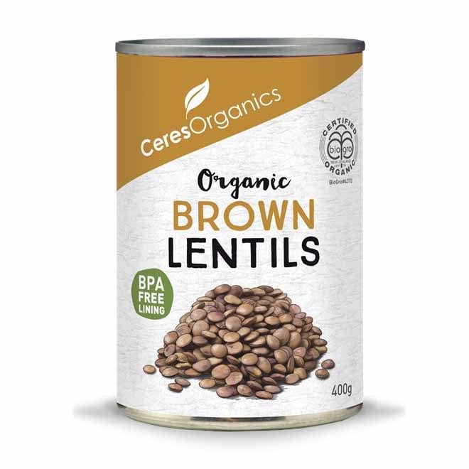 Ceres Organics Lentils Brown Can 400g