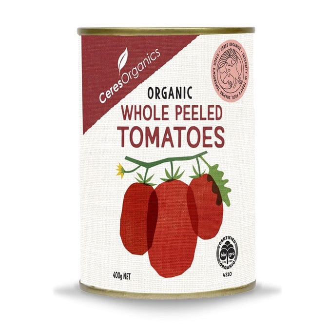 Ceres Organics Tomatoes Whole Peeled Can 400g