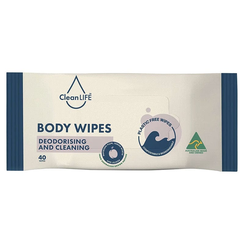 Cleanlife Body Wipes Deodorising and Cleaning 40pk