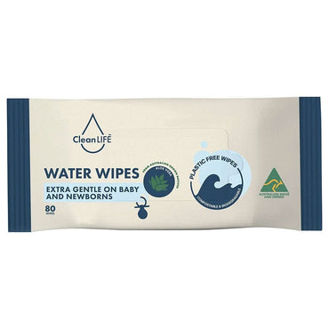 Cleanlife Extra Gentle Water Wipes for Baby and Newborns 80pk