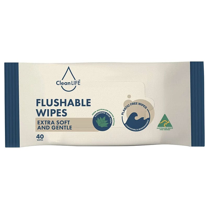 Cleanlife Flushable Wipes Extra Soft and Gentle 40pk