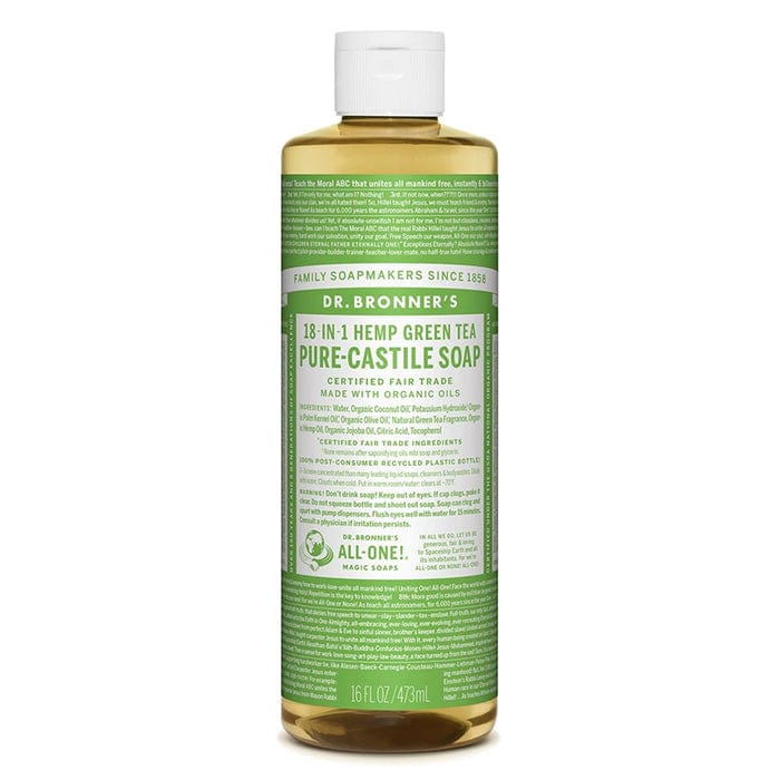 Dr Bronner's Pure Castile Liquid Soap Green Tea 473ml