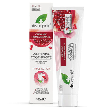 Dr Organic Toothpaste Whitening Organic Pomegranate 100ml