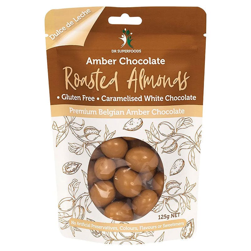 Dr Superfoods Organic Roasted Almonds Amber Chocolate 125g