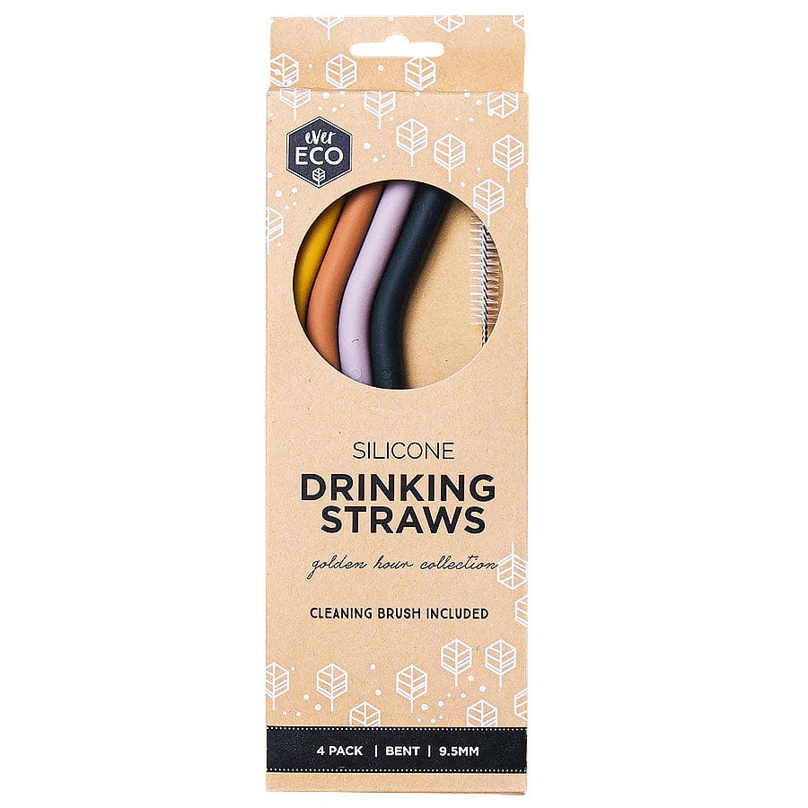 Ever Eco Bent Silicone Straws - Golden Hour Collection 4 pack