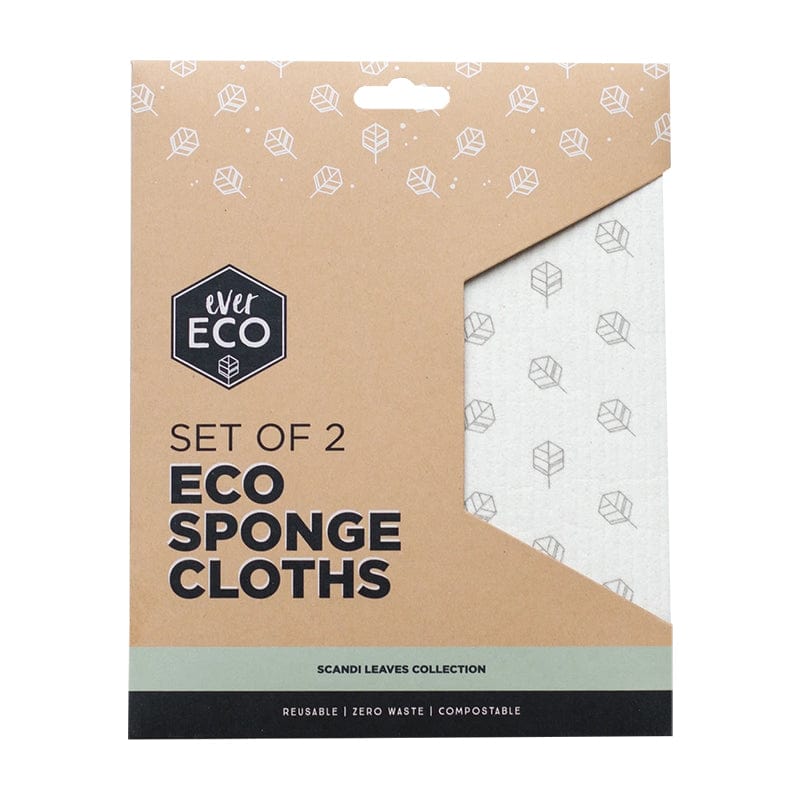 Ever Eco Eco Sponge Cloths Scandi Leaves
 2 pack