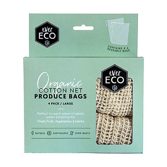 Ever Eco Reusable Produce Bags - Organic Cotton Net
 4 bags
