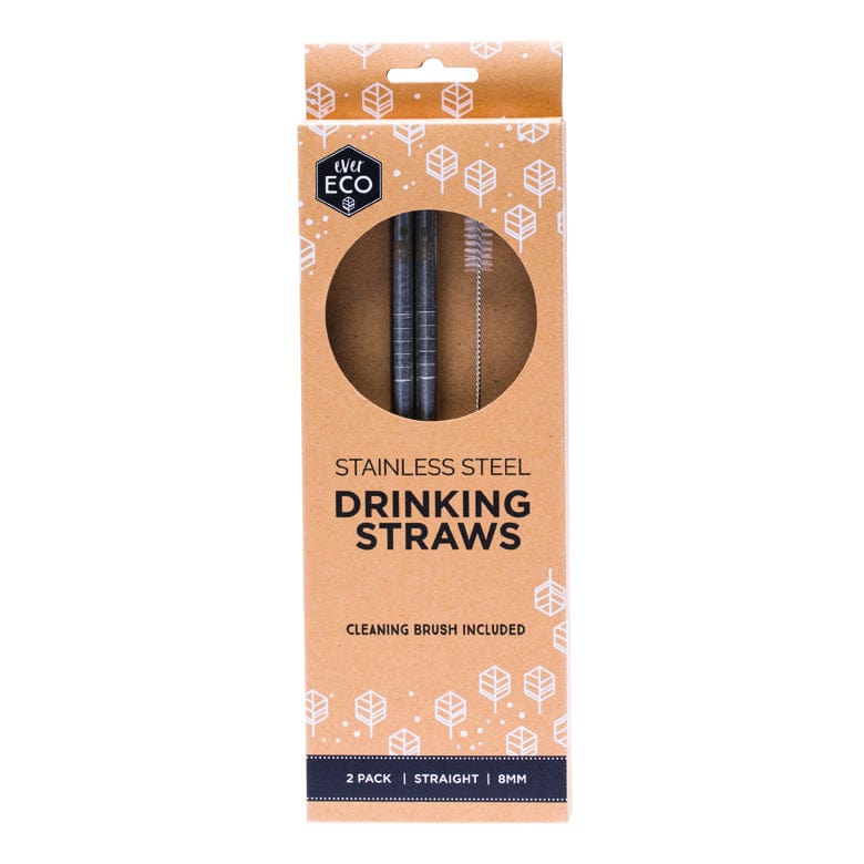 Ever Eco Stainless Steel Straws - Straight  2 pack